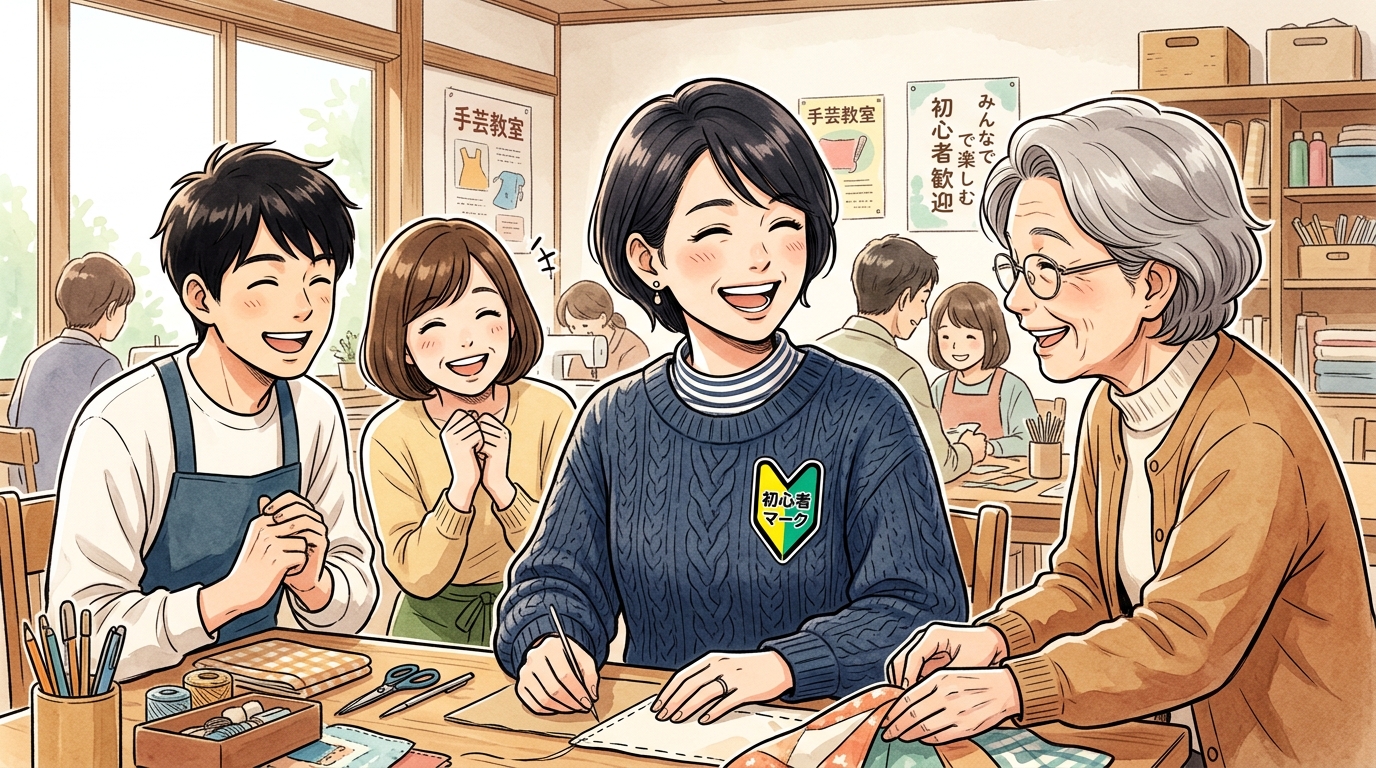 落ち着いたカフェ空間で世代を超えた参加者が英会話を楽しむ様子