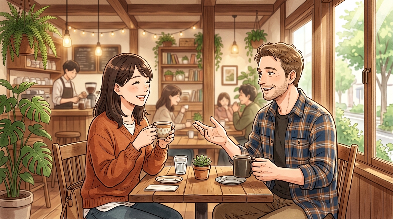 初心者の不安を和らげ、笑顔で会話をリードする多国籍なメイト